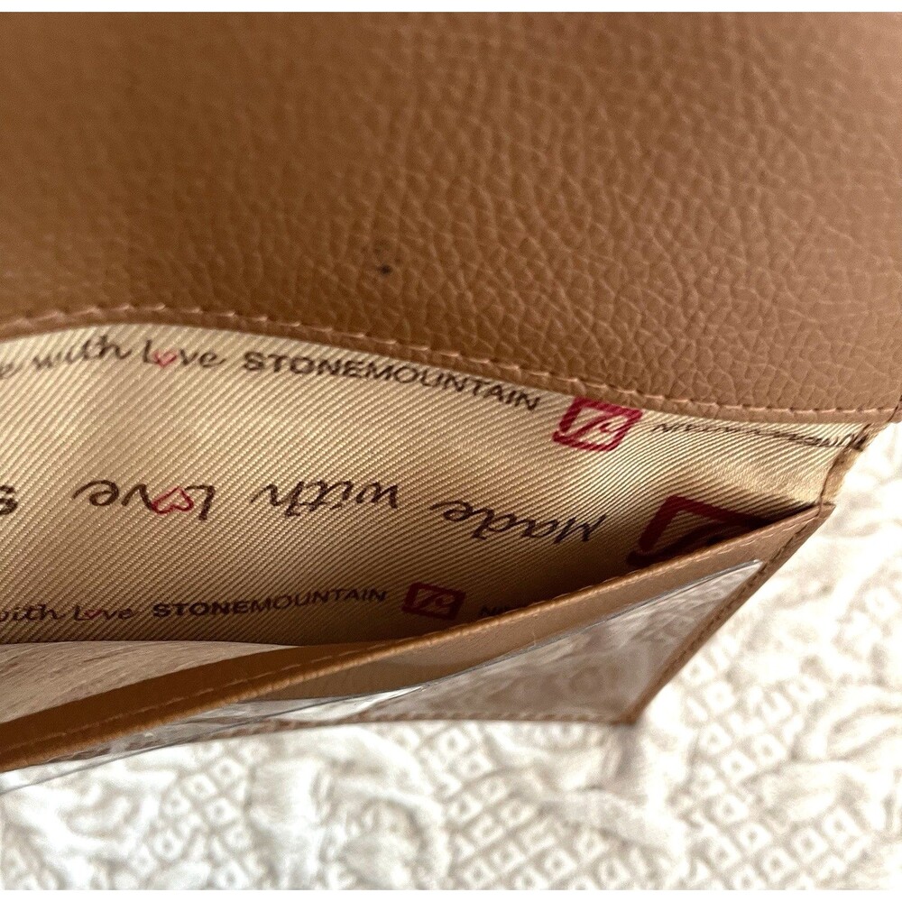 Stone Mountain Made With Love Checkbook Cover Tan Brown Pebbled Texture - Picture 9 of 9